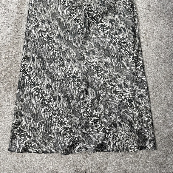 Free People Normani Bias Cut Snake Skin Printed Satin Midi Skirt Gray Combo 10 - Picture 7 of 12